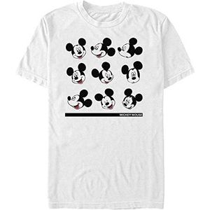 Disney T-shirt unisexe Mickey Expressions Organic à manches courtes, Weiß, S