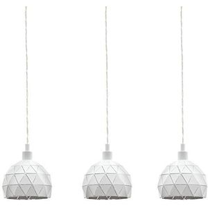 EGLO Hanglamp Roccaforte, 3 lichtpunten, hanglamp van staal, kleur: wit, fitting: E14