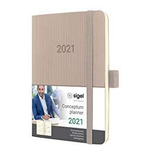 SIGEL C2131 weekkalender 2021 Conceptum, softcover, 9,3 x 14 cm, taupe