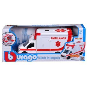 Bburago Ambulance met miniatuurbrancard, realistische replica, noodvoertuig met alle soorten details, vanaf 3 jaar