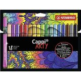 STABILO Cappi Arty - set van 18 markers met dopring - met 18 verschillende kleuren
