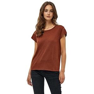 Minus Carlina Gebreid shirt voor dames, 3000 Desert Sand Lurex