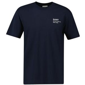 GANT Small Graphic Ss T-shirt voor heren, Nachtblauw., S