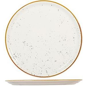 Saturnia Stains Pizzabordenset, gedecoreerd porselein, beige, 31 cm, 6 stuks
