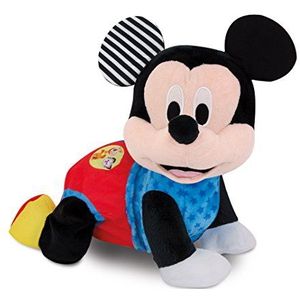 Clementoni 59098 Disney Baby - Mickey Krabbel mit mir Knuffelig educatief speelgoed voor baby's - S & peuters, pluche dier voor de ontwikkeling van motorische activiteit, bevordert de ontwikkeling