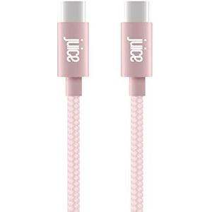 Juice 2 m USB C naar USB C, snel opladen PD 100W, compatibel met Galaxy S21 Ultra S20 FE S10 A12 Mi 11 Note 20, MacBook, MacBook Air, iPad Pro, Google Pixel 6, roségoud | exclusieve Amazon Gast