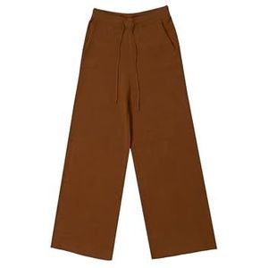 BALOU Pantalon décontracté en tricot taille haute pour femme, caramel, 38