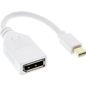 InLine 17150 W adapterkabel Mini DisplayPort-stekker naar DisplayPort-aansluiting, 4 k2 k, 0,15 m, wit