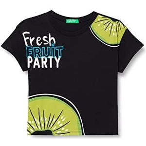 United Colors of Benetton T-shirt met korte mouwen, voor meisjes, Nero 100
