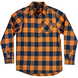 Mossy Oak Men's Buffalo Flanel T-shirt voor heren, schelpen van Orange Buffel, S, sinaasappelschalen buffel