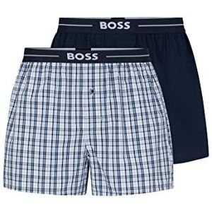 BOSS Heren NOS Boxer EW 2P Pyjama-shorts, katoen, logo-maat, blauw, XL, Blauw
