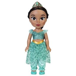 Disney Princess Jasmine Doll 14 ""/ 35 cm lang, inclusief Royal Reflection Glitter Eyes, Afneembare Outfit, Schoenen en Tiara met lang vloeiend haar, perfect voor meisjes vanaf 3 jaar