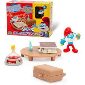 Les Schtroumpfs, Puf18 Set met functies en 1 exclusief figuur 5,5 cm en accessoires, model keuken smurf kok, speelgoed voor kinderen vanaf 3 jaar, PUF18