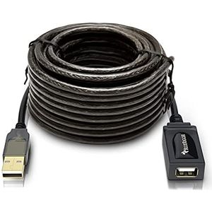 BlueRigger Actieve USB-verlengkabel (5 m, lange kabel, USB 2.0 verlenging, stekker naar aansluiting) voor gameconsoles, printers, camera's, toetsenborden