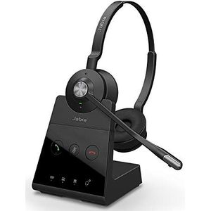 Jabra Engage 75 On-Ear Dect Stereo Headset - Skype for Business gecertificeerde draadloze hoofdtelefoon met ruisonderdrukking voor tafeltelefoons en softphones - zwart - EU-versie