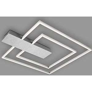 BRILONER - Led-plafondlamp, 3-traps dimbare geheugenfunctie, heldere kleur, warmwit, led-plafondlamp hoekig, kleur aluminium, 570 x 480 mm