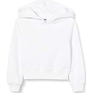 Build Your Brand Meisjes hoodie korte mouwen hoodie in vele kleuren verkrijgbaar maten 110-164, wit, 134-140, Wit