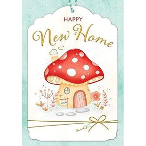 Piccadilly Greetings Happy New Home Paddenstoelenhuiskaart, 17,8 x 12,7 cm