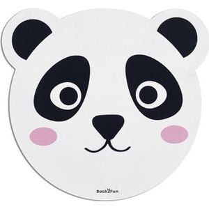 Back2Fun Panda muismat 216 x 200 mm, zacht antislip polyestermateriaal, rubberen basis voor een stevige grip