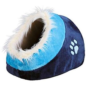 TRIXIE Knuffelpot, 35 × 26 × 41 cm, donkerblauw/blauw, voor kleine katten/honden