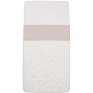 Jollein Hoeslaken voor kinderen, Slub Nougat, 120 x 150 cm, 100% katoen, Oeko-Tex gecertificeerd, linnenlook, beige