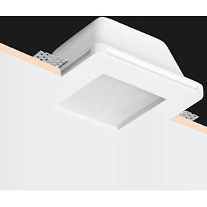 Eurekaled® - Vierkante inbouw keramische gips spothouder met glas voor werkbladen voor GU10 en Cod.PF1264