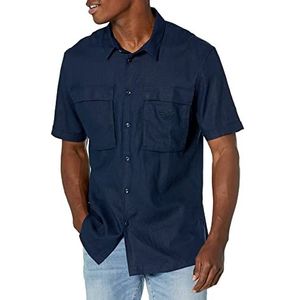 Emporio Armani Superfine Linen Blend T-shirt voor heren, korte mouw, marineblauw, S, Navy Blauw
