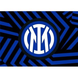 Inter Vlag afmetingen 70 x 50 cm met nieuwe geometrische afbeelding met centraal logo