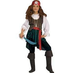 Ciao Piraten van het Caribisch kostuum meisjes met zwaard, bruin/rood/zwart, 5-7 jaar