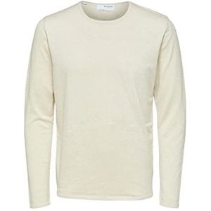 SELETED HOMME Slhrome Ls Knit Crew Neck B Noos Sweater, Angora/Detail:Melange
