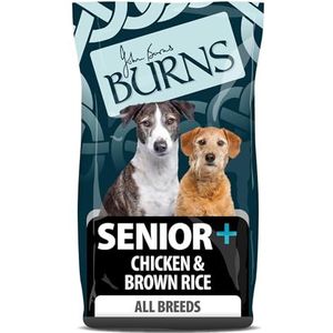 Burns Natural Nutrition Senior + Complete Droogvoer voor honden, Kip & Rijst bruin, 2 kg