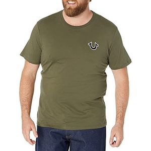 True Religion Boeddha Logo T-shirt met korte mouwen, militair groen, medium heren, militair groen
