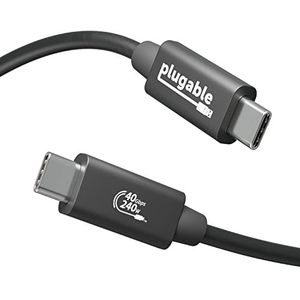Plugable USB 4-kabel met 240 W opladen, 1 m, USB-IF-gecertificeerd, 1 x 8K display, 40 Gbit/s, compatibel met USB 4, Thunderbolt 4, Thunderbolt 3, USB-C