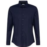 seidensticker Seidensticker Heren business overhemd Shaped Fit heren zakelijk overhemd, blauw (donkerblauw 19), 44