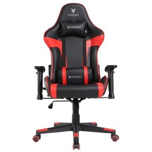 Oversteel - ULTIMET Professionele gamingstoel van kunstleer, 2D-armleuningen, in hoogte verstelbaar, rugleuning 180°, gaszuiger klasse 3, tot 120 kg, kleur rood