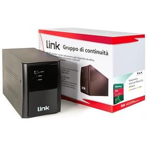 LINK LKUPTSK1500 - 1500 VA 900 W PWM veiligheidscontinuïteitsgroep met 4 stopcontacten, Italiaanse stekkerkabel en Kaspersky internet, beveiliging 1 apparaat 1 jaar