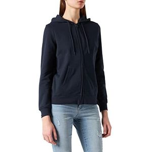 Build Your Brand Basic hoodie met ritssluiting voor dames, Navy Blauw