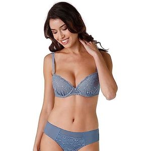 LOVABLE Push-up met beugel en vulling Celebrity balconetbeha voor dames (1 stuk), Poeder Blauw