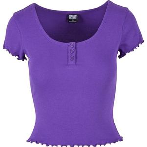 Urban Classics Dames Rib Babylock Tee T-shirt dames, Paars.
