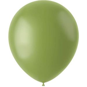 Folat 19619 Vintage groen 33 cm stuks - 10 stuks opblaasbare ballonnen olijfsalie 33 cm helium als verjaardag bruiloft babyshower doop feestdecoratie