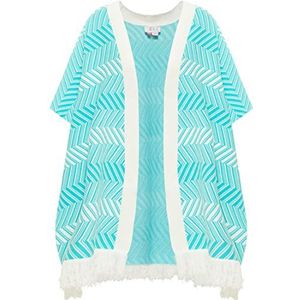 caneva Poncho tricoté pour femme, Aqua White, XL-XXL