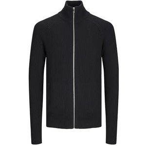 Jack & Jones Jjpannel Gebreid Zip Cardigan Aw24 Herenvest, zwart.