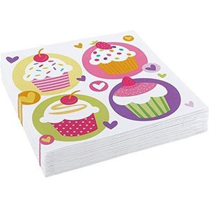 amscan - 997212-20 servetten cupcake, 33 x 33 cm