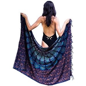 Bohemian-pareo voor dames – boho-bikini – sjaal – verpakking – deken – 100% stof gebatikte rayon-sarong – 180 x 120 cm