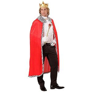 Widmann 00098 - Cape met kroon, 120 cm, voor het verkleden als koning en prins, voor carnaval en themafeesten