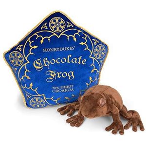 The Noble Collection Chocolate Frog Pluche & Kussen – Officieel gelicentieerd product, 36 cm, Harry Potter-speelgoedpoppen – hoogwaardige chocolade kikkerknuffel – geborduurd kussen – voor kinderen en