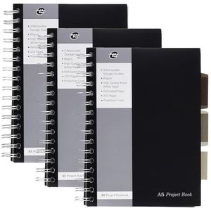 Pukka Pads SBPROBA5 Projectboek, A5, zilverkleurig, 3 stuks