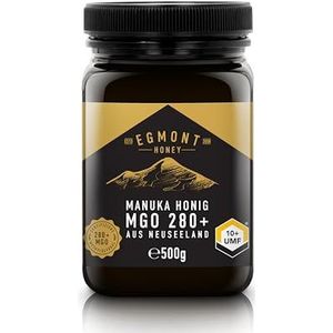 Egmont Honey Manuka honing 280+ MGO origineel uit Nieuw-Zeeland UMF 10+ | 100% zuiver en gecertificeerd (500 g)