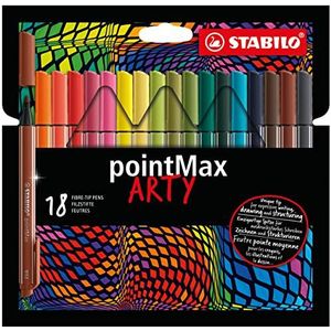 Fineliner - STABILO pointMax - 18 stuks - ARTY - met 18 verschillende kleuren