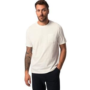 JP 1880 824250 T-shirt pour homme grandes tailles grandes tailles L-8XL à manches mi-longues, jersey flammé, col rond, jusqu'à 8 XL, Blanc., XXL